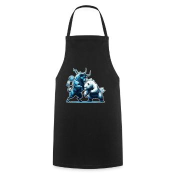 Finanzen Stier Bär Kampf Wallstreet Geschenk - Kochschürze - Schwarz - Vorne - AI Model Male 185 dark (185cm)