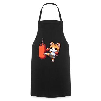 Muay Thai Boxing, Thai Boxing Kickboxen Kickboxer - Kochschürze - Schwarz - Vorne - AI Model Male 185 dark (185cm)