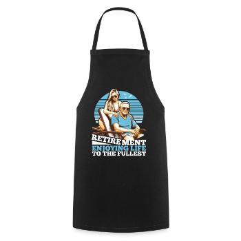 Retirement Life Enjoy Gift - Cooking Apron - black - Front - AI Model Male 185 dark (185cm)