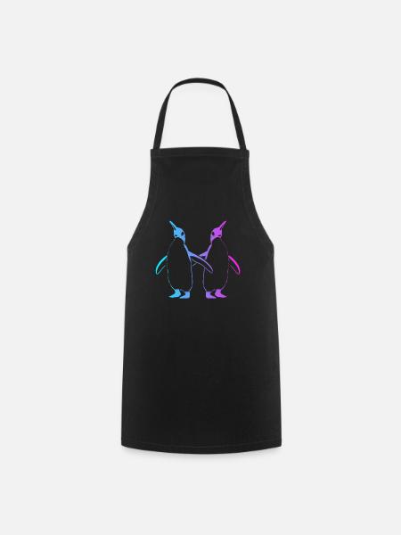 Oiseau de mer Manchot royal Manchot empereur Pingouin - Tablier de cuisine - noir