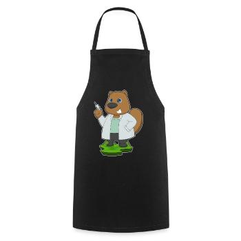 Beaver Doctor Nursing Routine - Cooking Apron - black - Front - AI Model Male 185 dark (185cm)