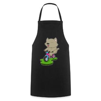 Vélo de chat - Tablier de cuisine - noir - Devant - AI Model Male 185 dark (185cm)