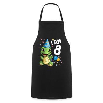 I'm 8 Turtles Turtle 8th Birthday - Cooking Apron - black - Front - AI Model Male 185 dark (185cm)