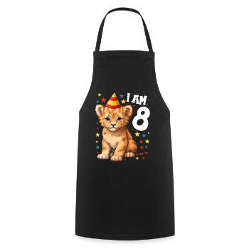 I'm 8 Years Old Lion Leo 8th Birthday - Cooking Apron - black - Front - AI Model Male 185 dark (185cm)