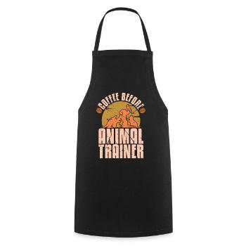 Animal Trainer Coffee Dog Training Coffee Lover - Cooking Apron - black - Front - AI Model Male 185 dark (185cm)