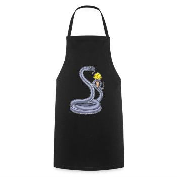 Schlange Waffeleis - Kochschürze - Schwarz - Vorne - AI Model Male 185 dark (185cm)