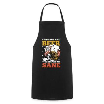 Cribbage And Beer Is Keeping Me Sane - Kochschürze - Schwarz - Vorne - AI Model Male 185 dark (185cm)