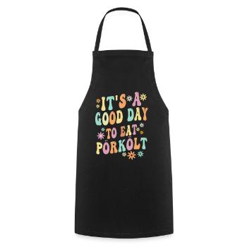 hungarianIt's a good day to eat pörkölt - Cooking Apron - black - Front - AI Model Male 185 dark (185cm)
