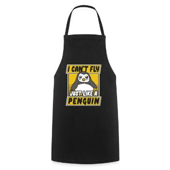 Je ne peux pas voler comme un pingouin Königspinguin - Tablier de cuisine - noir - Devant - AI Model Male 185 dark (185cm)