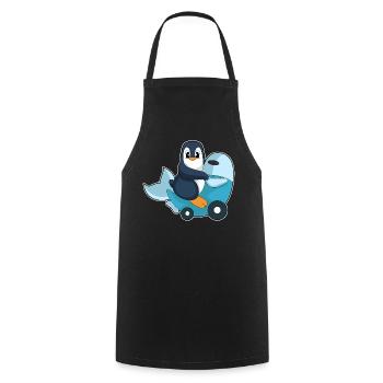 Pinguin Motorroller - Kochschürze - Schwarz - Vorne - AI Model Male 185 dark (185cm)