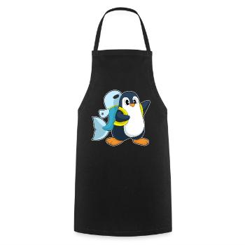 Pinguin Schüler Rucksack Schule - Kochschürze - Schwarz - Vorne - AI Model Male 185 dark (185cm)