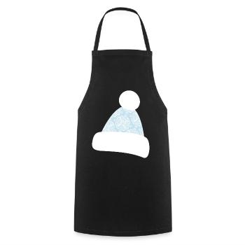Bobble Hat Beanie Snowflakes Après-Ski Winter - Cooking Apron - black - Front - AI Model Male 185 dark (185cm)