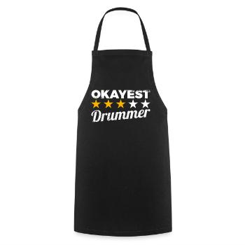 Okayest Drummer - Cooking Apron - black - Front - AI Model Male 185 dark (185cm)