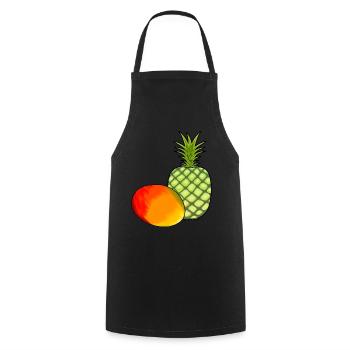 Mango Obst Früchte Ananas Vegetarisch Speise - Kochschürze - Schwarz - Vorne - AI Model Male 185 dark (185cm)