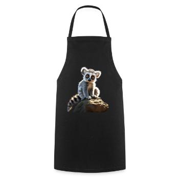 Amoureux des lémuriens à queue annelée Lémurien lémurien à queue annelée Maki lémurien à queue annelée - Tablier de cuisine - noir - Devant - AI Model Male 185 dark (185cm)