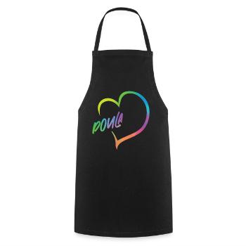 Doula Birth Worker Coeur - Tablier de cuisine - noir - Devant - AI Model Male 185 dark (185cm)