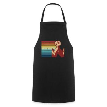 Retro Exercise Hand Wrestling Techniques Arm - Cooking Apron - black - Front - AI Model Male 185 dark (185cm)
