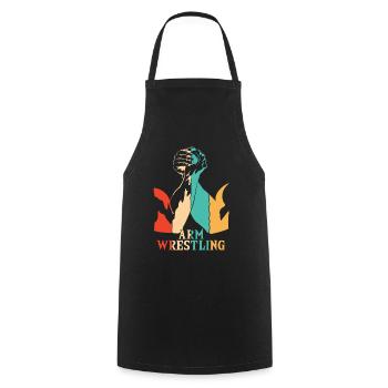 Techniques rétro Exercice Main Lutte Bras - Tablier de cuisine - noir - Devant - AI Model Male 185 dark (185cm)