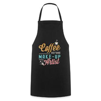 Maquilleuse Cosmétologue du café Amateur de café - Tablier de cuisine - noir - Devant - AI Model Male 185 dark (185cm)