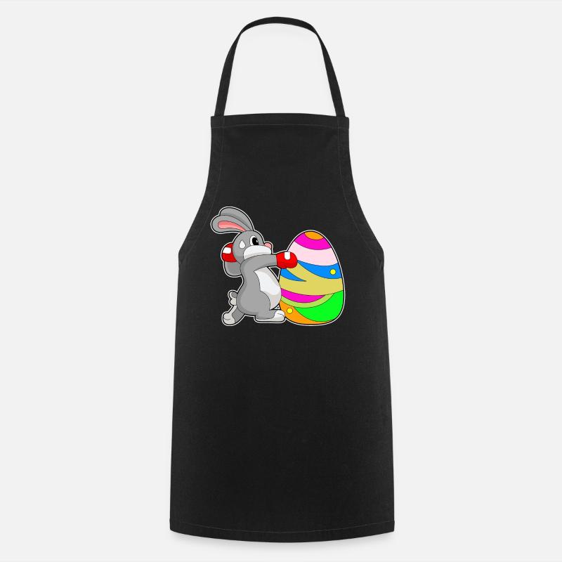 Boîtes d’oeufs de Pâques lapin de Pâques - Tablier de cuisine - noir