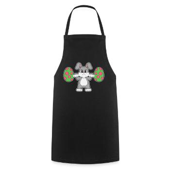Bunny Easter Bodybuilding - Cooking Apron - black - Front - AI Model Male 185 dark (185cm)