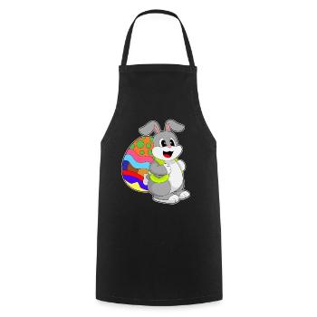 Bunny Easter School - Cooking Apron - black - Front - AI Model Male 185 dark (185cm)