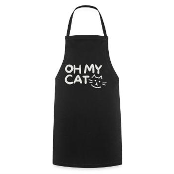 Humorous cat joke with handwritten style - Cooking Apron - black - Front - AI Model Male 185 dark (185cm)