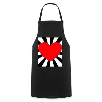 Coeur Coeurs Amour Romance Partenaire Romantique - Tablier de cuisine - noir - Devant - AI Model Male 185 dark (185cm)