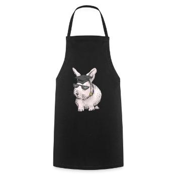Érudit Lapin Enseignant Professions Études Abi Graduation - Tablier de cuisine - noir - Devant - AI Model Male 185 dark (185cm)