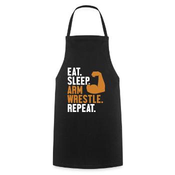 Manger Dormir Bras Lutter Répéter Exercice Entraîneur Bras - Tablier de cuisine - noir - Devant - AI Model Male 185 dark (185cm)