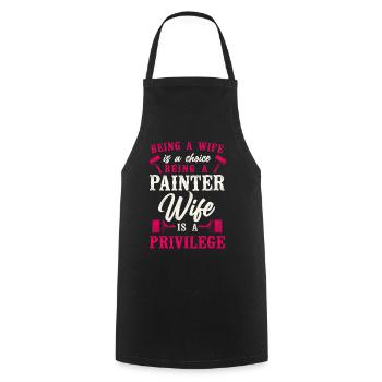 Peintre en bâtiment décorateur femme étant - Tablier de cuisine - noir - Devant - AI Model Male 185 dark (185cm)
