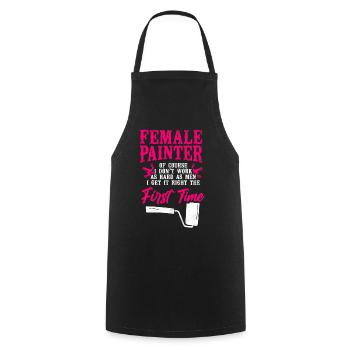 House Painter Decorator Girl - Cooking Apron - black - Front - AI Model Male 185 dark (185cm)