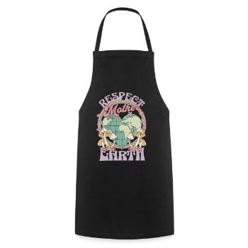 Respect Mother Earth Day - Cooking Apron - black - Front - AI Model Male 185 dark (185cm)