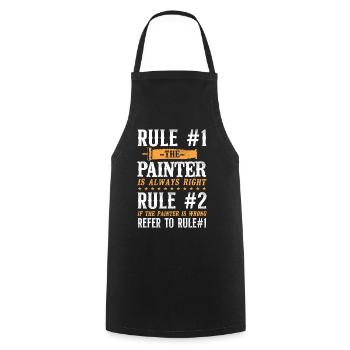 House Painter Decorator Rule #1 - Cooking Apron - black - Front - AI Model Male 185 dark (185cm)