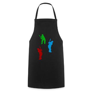 Silhouette De Cricket Silhouettes De Joueur De Cricket C - Tablier de cuisine - noir - Devant - AI Model Male 185 dark (185cm)
