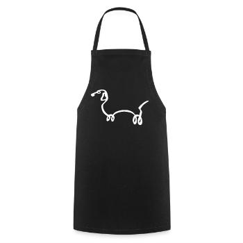 Sketch of the White Dog - Cooking Apron - black - Front - AI Model Male 185 dark (185cm)