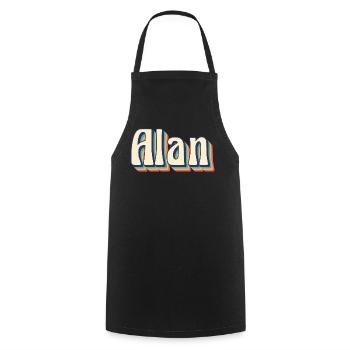 Alan t-shirt retro vintage t-shirt gift idea - Cooking Apron - black - Front - AI Model Male 185 dark (185cm)