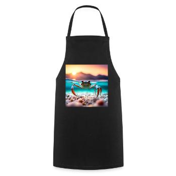 Crabe sous l'eau - Tablier de cuisine - noir - Devant - AI Model Male 185 dark (185cm)