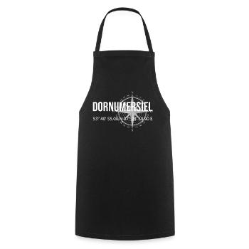Koordinaten Dornumersiel - Kochschürze - Schwarz - Vorne - AI Model Male 185 dark (185cm)