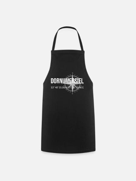 Koordinaten Dornumersiel - Kochschürze - Schwarz