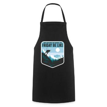Leaving Work on Friday, Skiing, Alps, Holiday - Cooking Apron - black - Front - AI Model Male 185 dark (185cm)