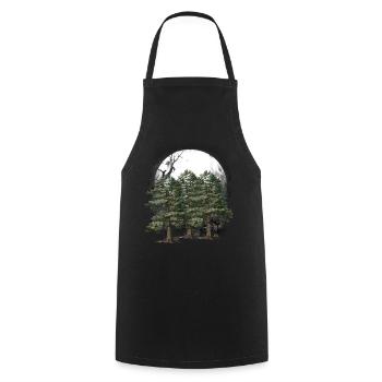 Dark, Wilderness, Nature, Forest, Flora, Horror, Occult, Tree - Cooking Apron - black - Front - AI Model Male 185 dark (185cm)