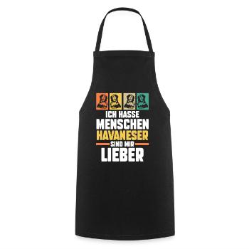 Hund Havaneser - Kochschürze - Schwarz - Vorne - AI Model Male 185 dark (185cm)