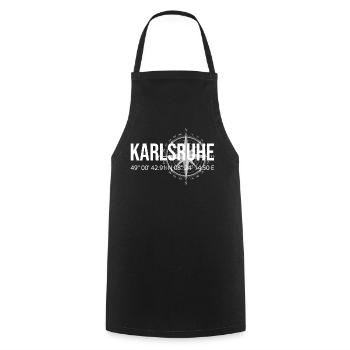 Koordinaten Karlsruhe - Kochschürze - Schwarz - Vorne - AI Model Male 185 dark (185cm)