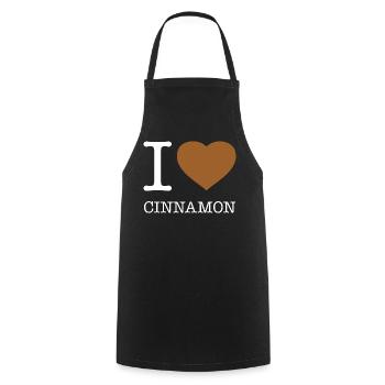 I LOVE CINNAMON Zimt - Kochschürze - Schwarz - Vorne - AI Model Male 185 dark (185cm)