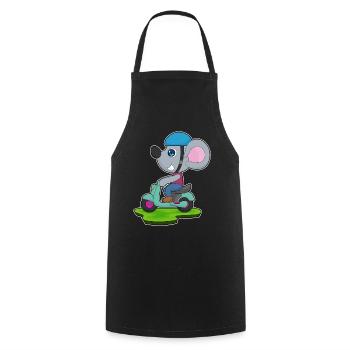 Mouse Scooter - Cooking Apron - black - Front - AI Model Male 185 dark (185cm)