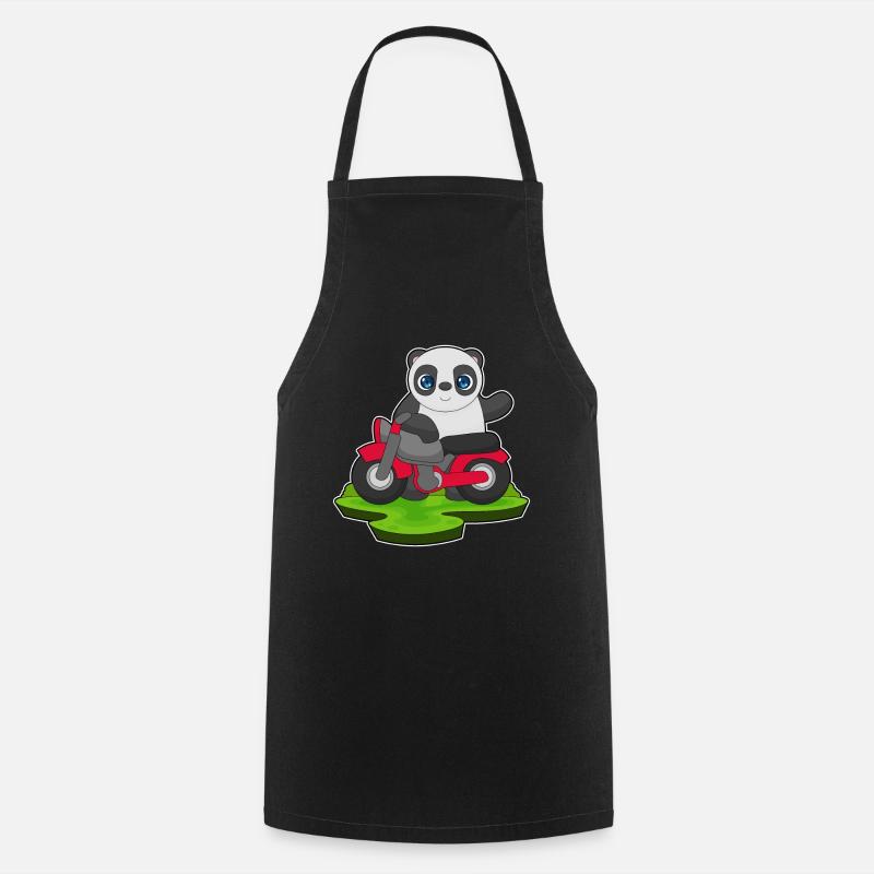 Moto Panda - Tablier de cuisine - noir