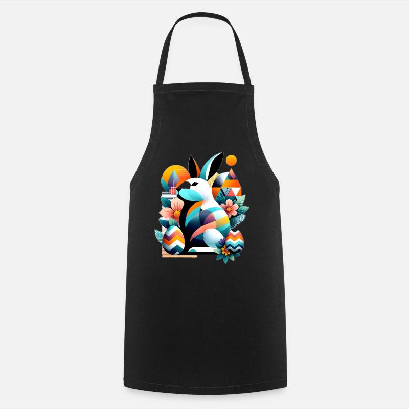 Graphismes de Pâques modernes - Tablier de cuisine - noir