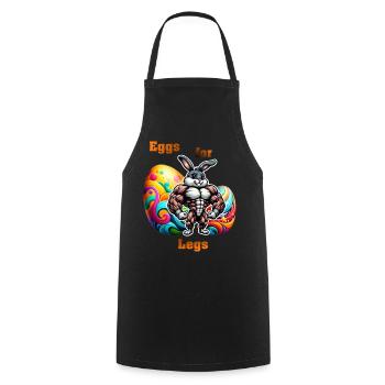 Oeufs pour les cuisses - Tablier de cuisine - noir - Devant - AI Model Male 185 dark (185cm)