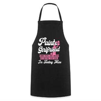 Petite amie peintre décoratrice en bâtiment - Tablier de cuisine - noir - Devant - AI Model Male 185 dark (185cm)